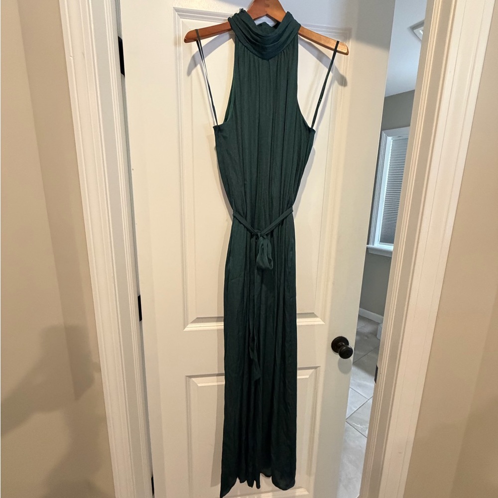 Naked Zebra Teal Halter Jumpsuit